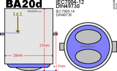 BA20D dubbele pin
