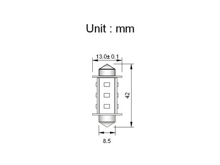 Buislampen 37mm 2835smd Cool-wit 10-40v