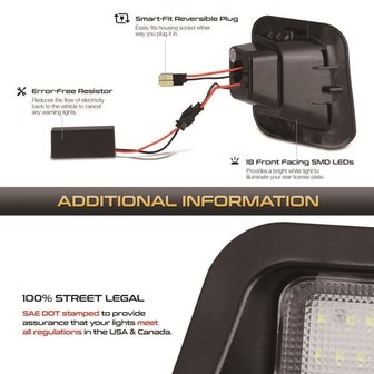 2x LED kentekenplaat-units Voor Dodge Ram 1500 2500 3500 2003-2015