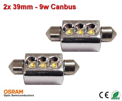 2x 12v Canbus led 39mm 3 x osram - 160 lumen