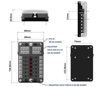 Luxe zekeringhouder 12 met led indicator