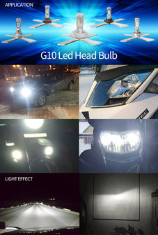 H15 Led G10 koplampen set 8.000 lumen met DRL copperflex