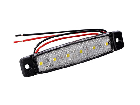 12V LED zijmarkering 6 led wit