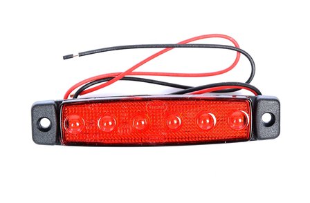 12V LED zijmarkering 6 led rood