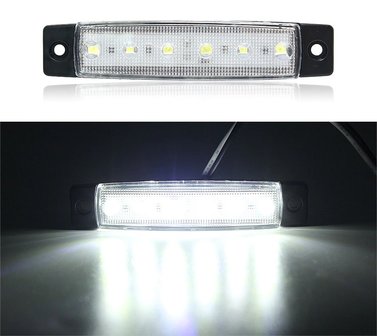 12V LED zijmarkering 6 led wit