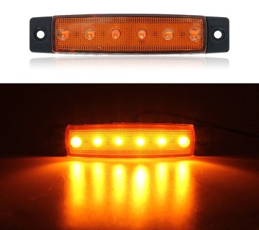 12V LED zijmarkering 6 led Oranje