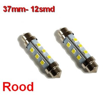 Buislampen 37mm 2835smd Rood 10-40v