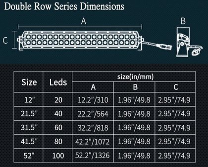 Extreme Slimline Curved ledbar 50inch Osram 500w 42.800 lumen