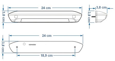 Buitenlamp LED 24cm 8watt Cool-wit voor caravan / camper