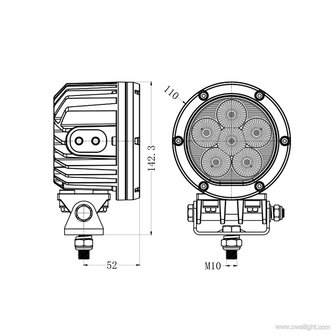 Heavy duty Industry 60w Ronde Led verstraler - 5100 lumen 