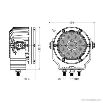 Heavy duty Industry 90w Ronde Led werklamp - 7650 lumen 