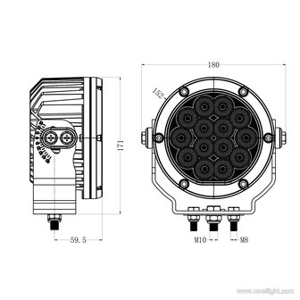 Heavy duty Industry 140w Ronde Led werklamp - 11200 lumen 