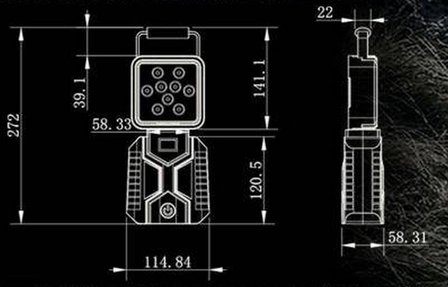 Oplaadbare Werklamp 27w -1800lumen Ip65--magneetvoet