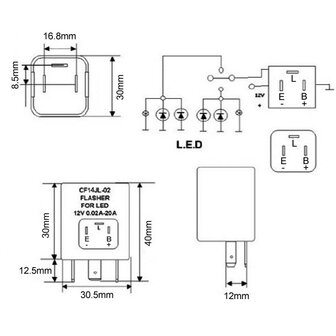 CF14 LED Relais voor led knipper lichten