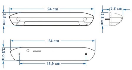 Buitenlamp LED 24cm 8watt zwart Warm-wit voor caravan / camper