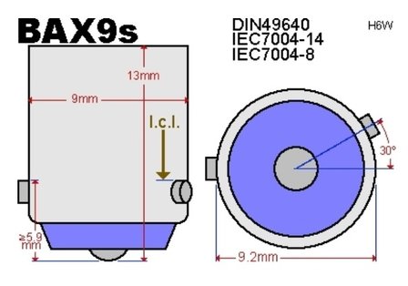 2x -bax9s-6-5630 SMD wit 320lumen