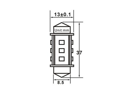 Buislampen 37mm 12x 2835smd Warm-wit 10-30v