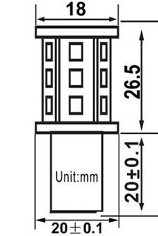 2 x BA15s- 18x2835smd- Warm-Wit 10-30v