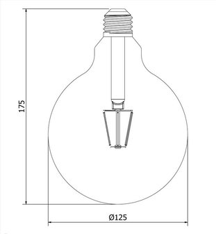 E27 Vintage G125 led lamp 3,5w Gold-warmwit Dimbaar