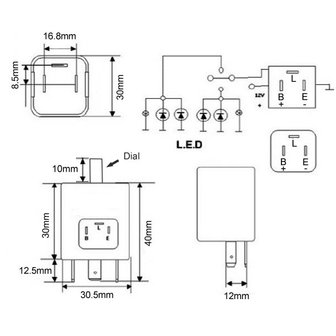 CF13 Regelbaar LED Relais voor led knipper lichten