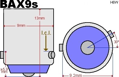 2x  BAX9s -20-3014 SMD Canbus 380lumen