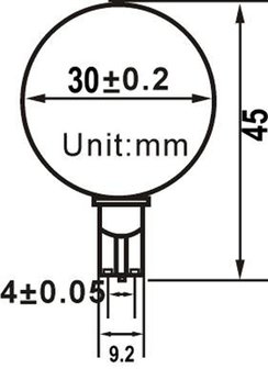 T10 led lamp  met 12-2835smd  Cool-Wit Sidevieuw