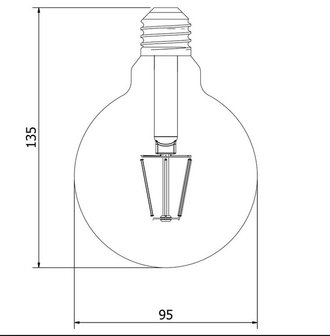 E27 Vintage G95 led lamp 6w gold-warmwit Dimbaar