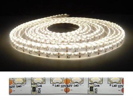 5Meter LEDstrip sideview  600x335smd -IP65 warm-wit