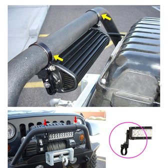 Bevestigingsbeugel 1.50 inch ledbar op ronde buis bullbar /roofrack