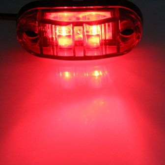 Led sidemarker contourverlichting 2led 12/24V rood