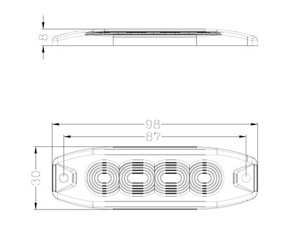 Led flitser 12W Oranje R65-ECE R10 Slim