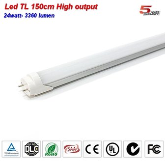 LED TL buis 150cm High lumen 3360lumen 26w Natuurlijk-wit