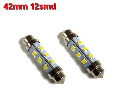 Buislampen 42mm 2835smd Cool-wit 10-40v