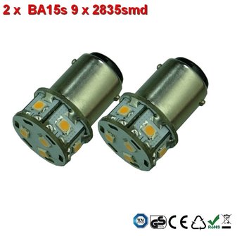 2x BA15s- 9x2835smd- Cool Wit 10-36v