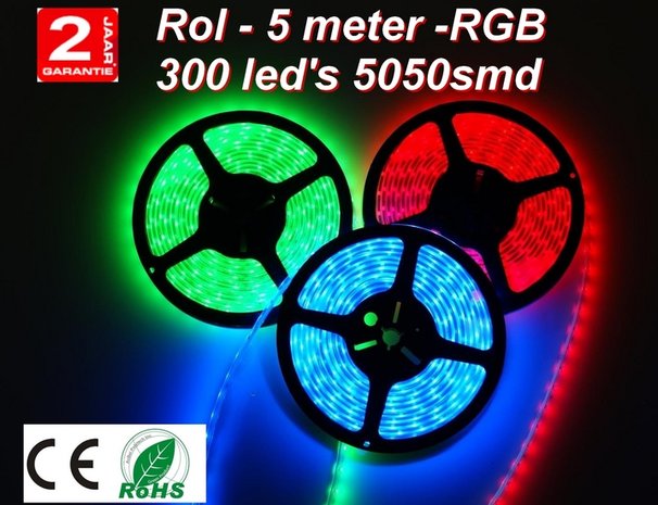 5m RGB LEDstrip 300 leds IP65