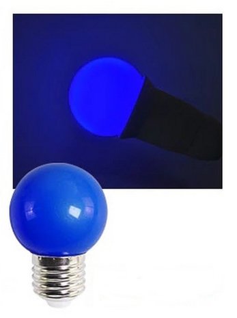 E27 Party ledlamp 1,5 watt Blauw Mini IP65