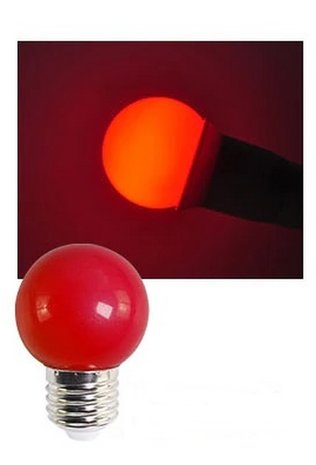 E27 Party ledlamp 1,5 watt Rood Mini IP65