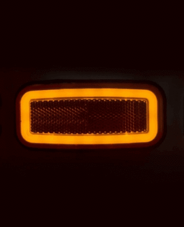 Neonled dual contourverlichting 12v/24v Oranje met knipperlicht E9 SAE keur