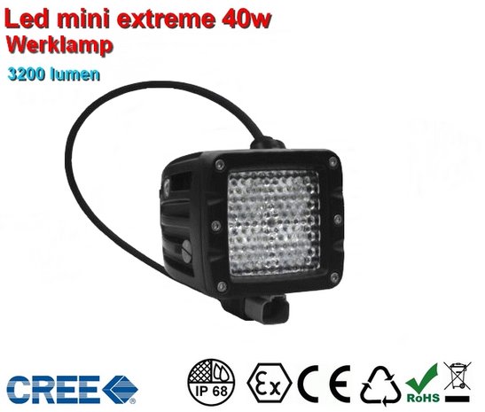 Extreme 40w Led werklamp 120graden AR Optics - 3.200 lumen