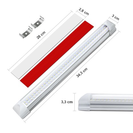 2  stuks LED interieur-binnenverlichting 12-40Volt 34cm 500 lumen met schakelaar