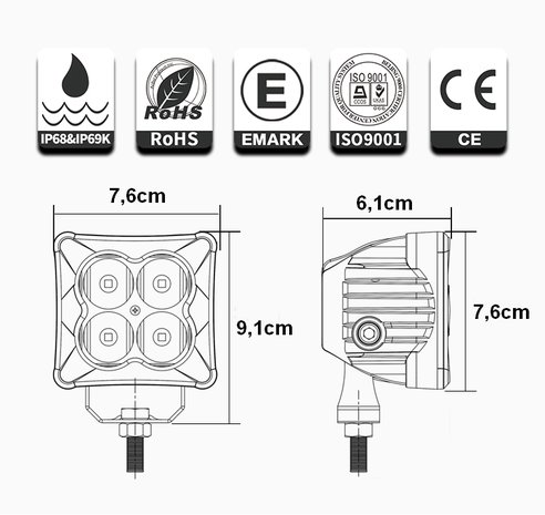 Extreme 20w Led breedstraler AR Optics - 2800 lumen