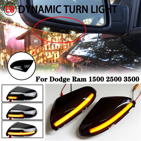 Dynamische spiegel LED knipperlichten met instap verlichting Dodge ram 09-18 E-keur