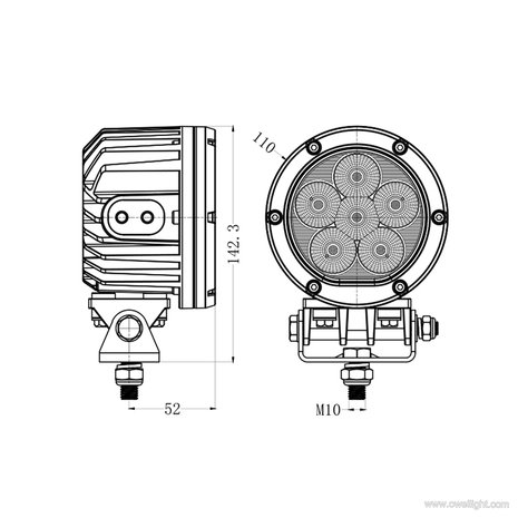 Heavy duty Industry 60w Ronde Led verstraler - 5100 lumen 