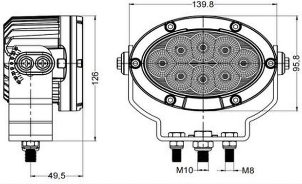 Heavy duty Industry 80w Ovale Led Verstraler - 6400 lumen 