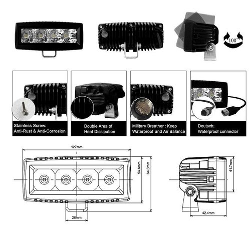 Extreme 4inch 40w LED-werklamp scene 120graden