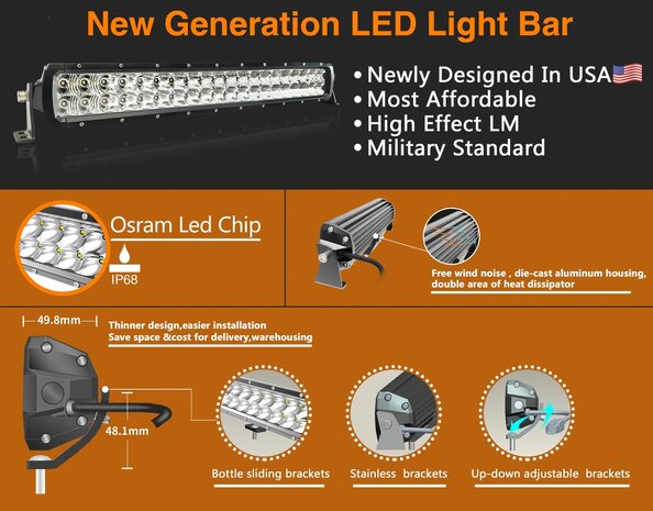 Extreme Slimline dual-row ledbar 40inch 400w 34.150 lumen