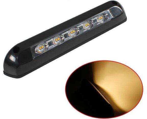 Buitenlamp LED 24cm 8watt zwart Warm-wit voor caravan / camper