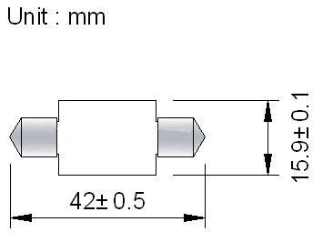 Led-buislampen 42mm 6 x 2835smd Warm-wit 10-30v