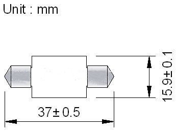 Led-buislampen 37mm 6 x 2835smd Cool-wit 10-30v