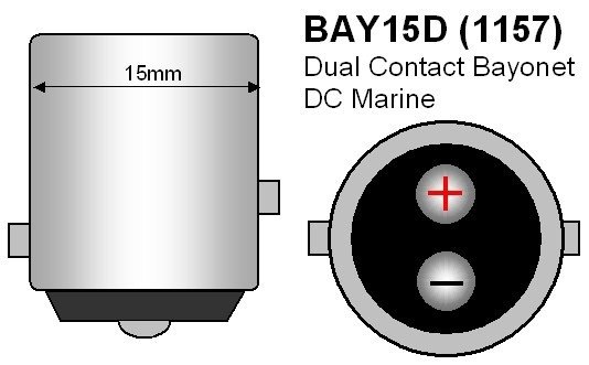 2 x BAY15d-18x2835smd- Warm-Wit 10-36v Navigatie